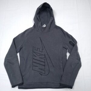 Nike Tech Fleece Hoodie Mens Large Gray Big Logo Sleeve Zip Pocket Streetwear